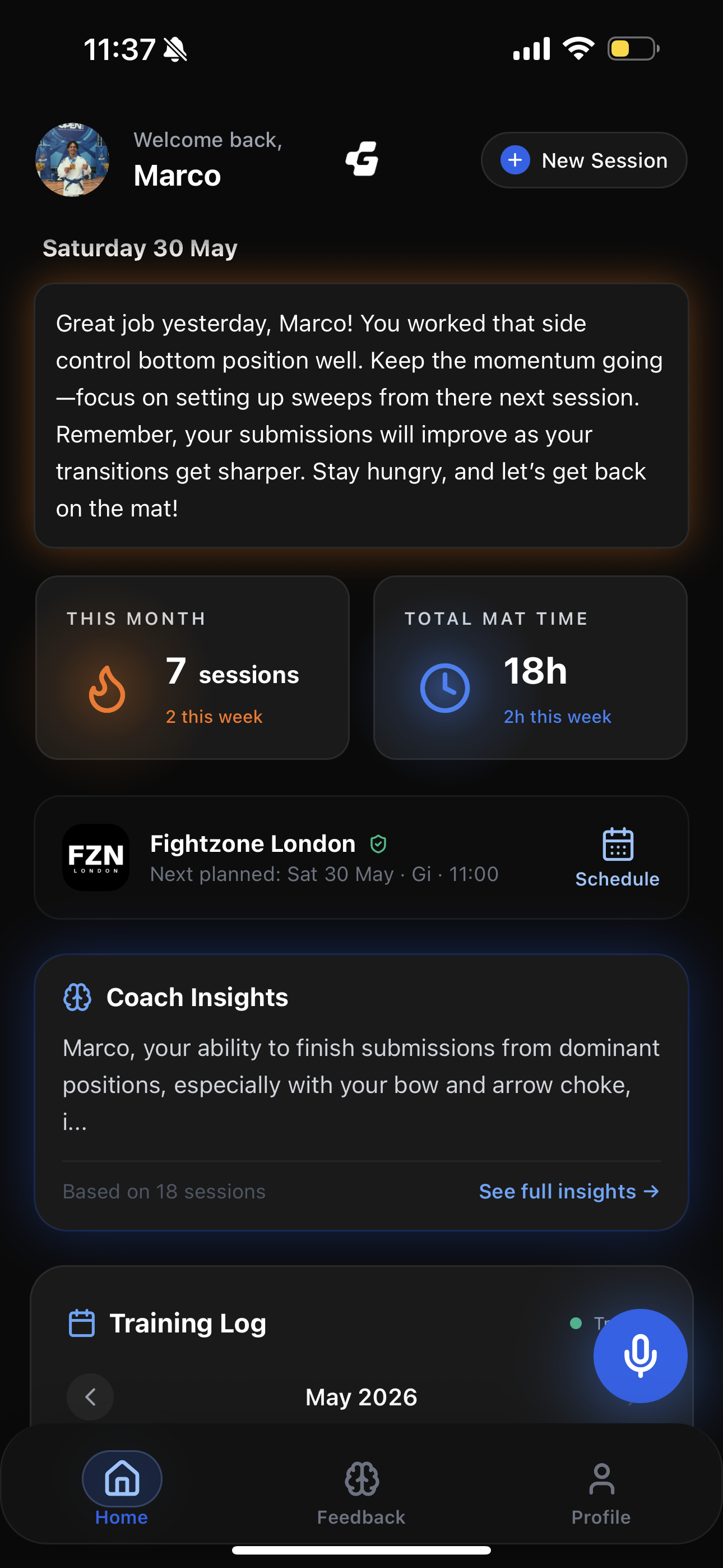 GRAPLI home screen